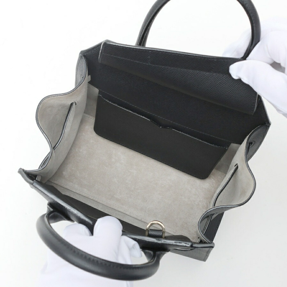 Valextra 2-Handle Milano Bag Mini Shoulder Bag, Soft Calfskin, Black - Picture 8 of 9